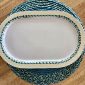 Villeroy & Boch Maintenon 14" Oval Platter Yellow and Green
